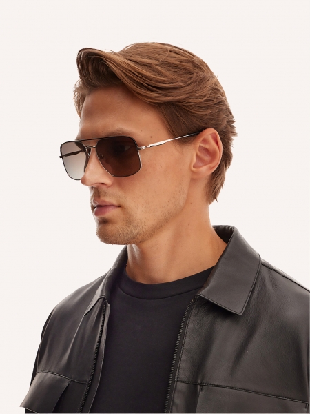 Zwart met zilveren zonnebril APPOLLO