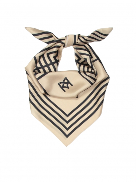 Elegante zijden halsdoek voor dames in ruitjes en monogrammen 