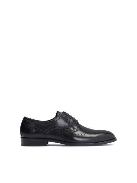 Heren zwarte luxe Derby schoenen in de stijl van brogues NIKET