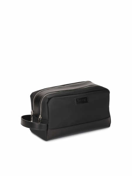 Zwart cosmeticatasje met twee compartimenten  JERONIMO