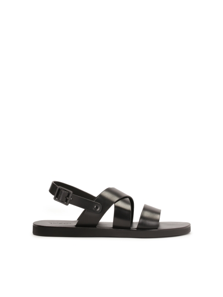 Leren sandalen met zwarte gesp JOSE