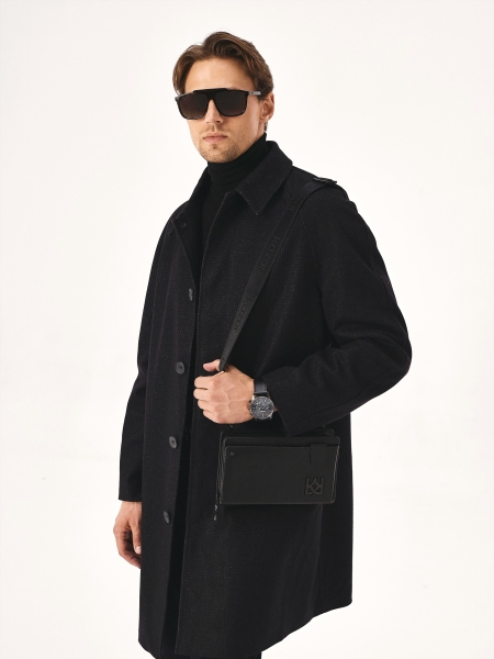 Zwart herenetui met riem ULISSES