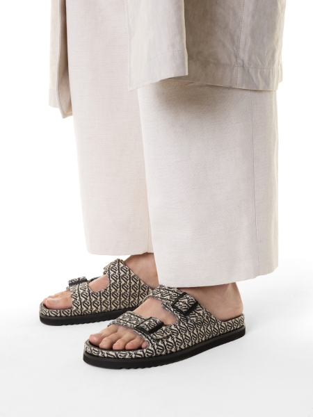 Slides van stof met logopatroon KS JEFFERSON