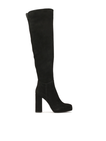 Suède musketiers met hoge hak en plateau FERN