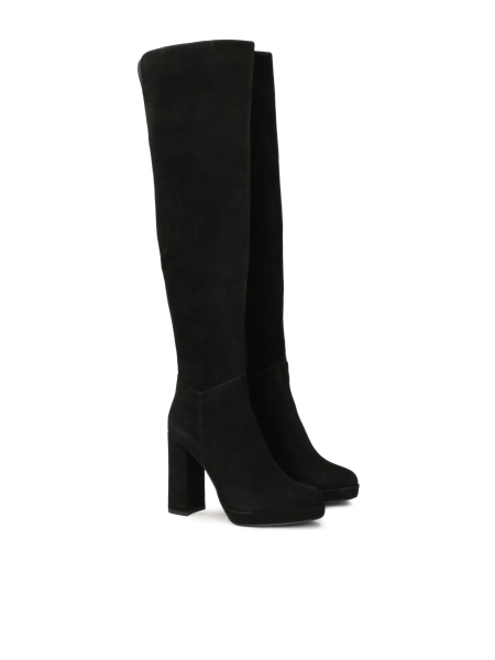 Suède musketiers met hoge hak en plateau FERN