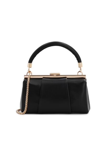 Elegante zwarte clutch tas met stevige constructie LARIN