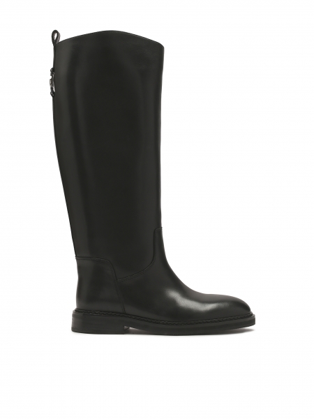 Slip-on zwarte laarzen met platte zool  ALME