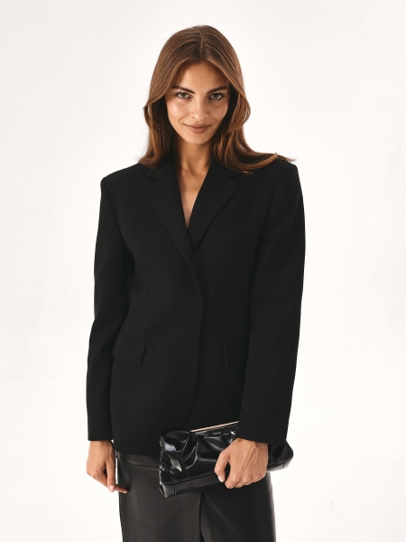 Gerimpelde leren handtas met metalen frame BARI