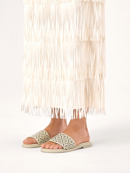 Crème dia's met een brede band in een fijn patroon JOVITE