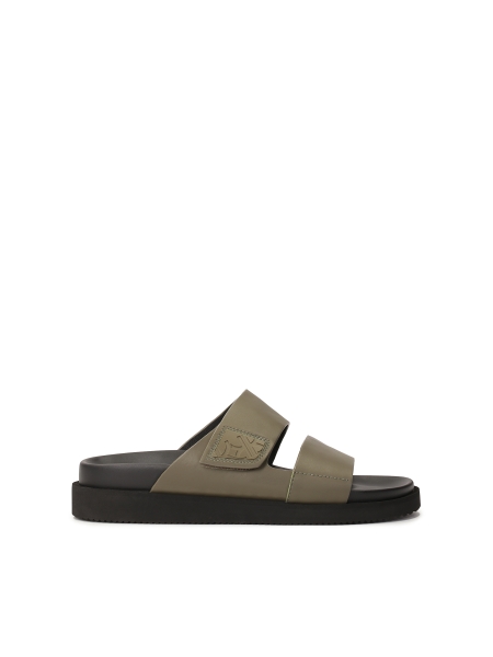 Khaki slides met twee bandjes  BREUCHIN
