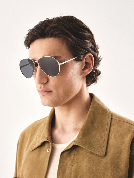 Aviatorbril met zilveren montuur ERVINN