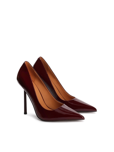 Maroon lakleren pumps EVELISSE