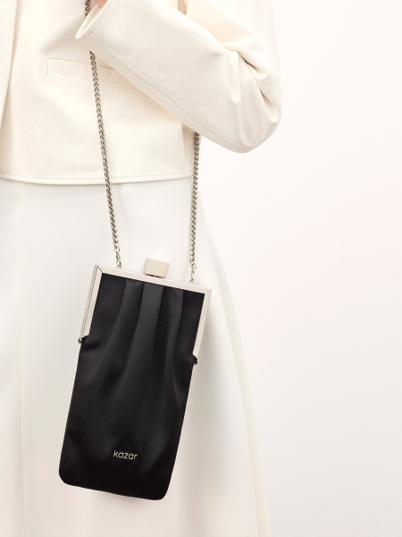 Avondtas van zwarte stof AIMEE