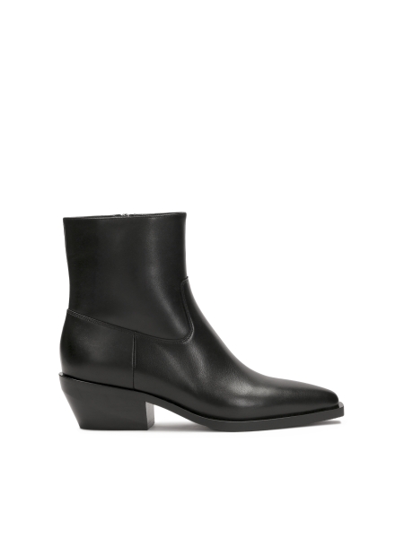 Klassieke zwarte cowboylaarzen van glad leer ZARILEA