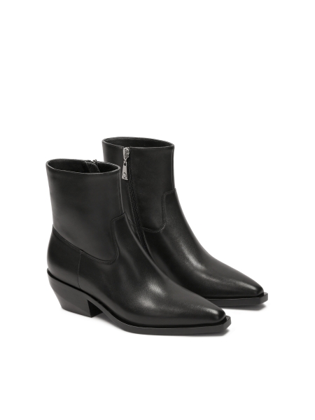 Klassieke zwarte cowboylaarzen van glad leer ZARILEA