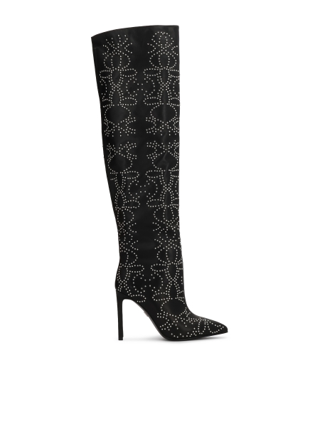 Leren musketiers met klinknagepatroon INGRID