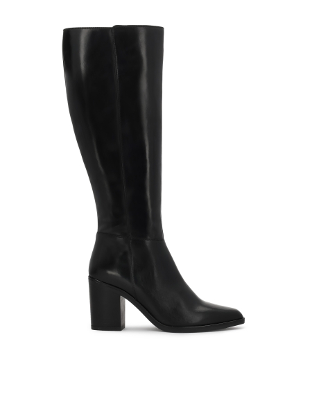 Klassieke zwarte laarzen met brede hak OLYVIA