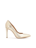 Gouden puntige leren pumps PEONY