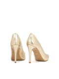 Gouden puntige leren pumps PEONY