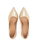 Gouden puntige leren pumps PEONY