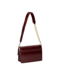 Maroon handtas met klep en kettingriem JONNA 