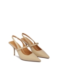 Beige pumps met open vierkante hak CAITLIN