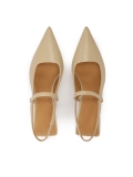 Beige pumps met open vierkante hak CAITLIN