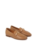 Lichtbruine leren loafers voor dames HONORINE