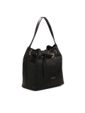 Versierd met een riem zwart lederen handtas SAFIE