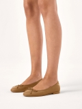 Lichtbruine ballerina's met ronde neus EILEEN