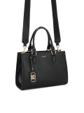 Zwarte leren handtas met afneembare riem en afsluitbaar compartiment NAFI