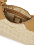 Beige gevlochten baguette handtas DARIEN