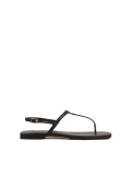 Zwart leren sandalen met vierkante teen KS MURIEL