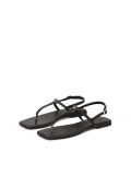 Zwart leren sandalen met vierkante teen KS MURIEL