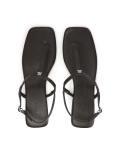 Zwart leren sandalen met vierkante teen KS MURIEL