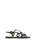 Zwarte sandalen met platte zool  EMILY