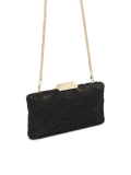 Elegante zwarte clutch tas bedekt met guipure CARI