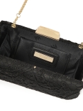 Elegante zwarte clutch tas bedekt met guipure CARI