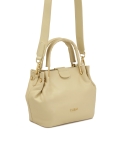 Elegante crèmekleurige handtas met een vouw bij de handvatten BIRDIE