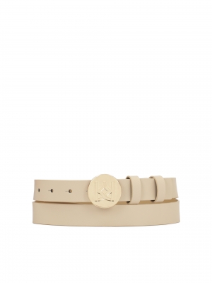 Leren riem met ronde gesp