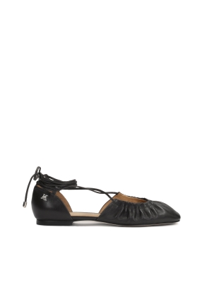 Zwarte ballerina's met open bovenwerk