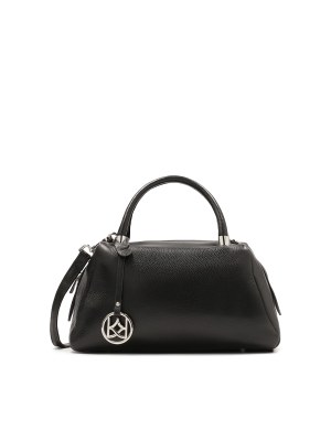 Zachte leren handtas met handvatten en riem