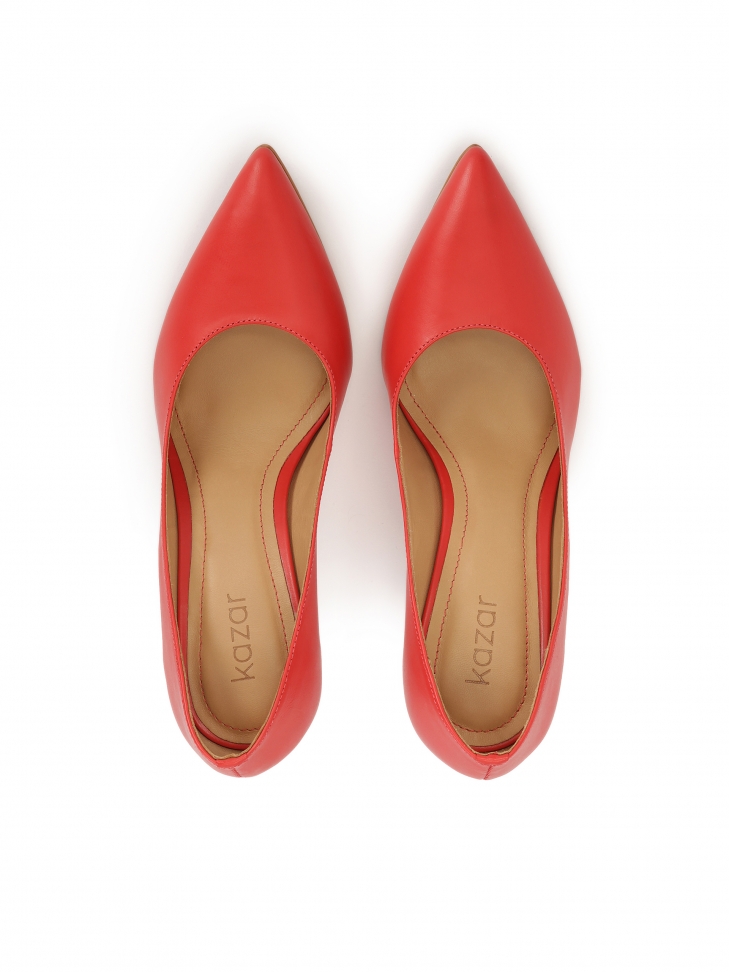 Rode leren naaldhakken  PEONY