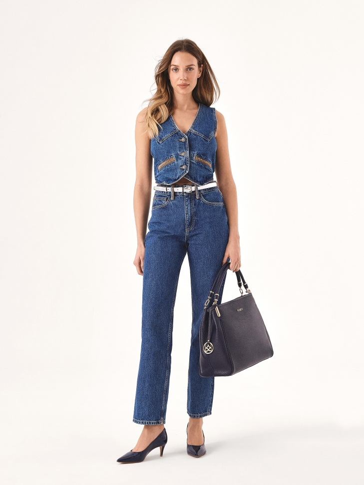 Marineblauwe lakleren pumps  JULA