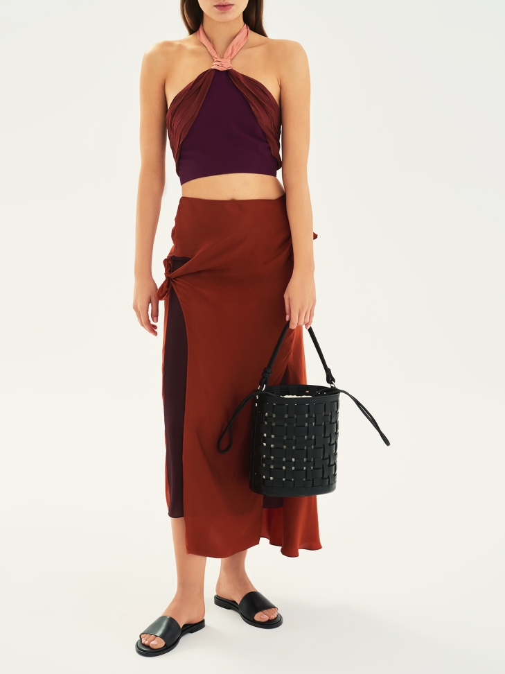 Zwart lederen slides op een platte zool JOVITE