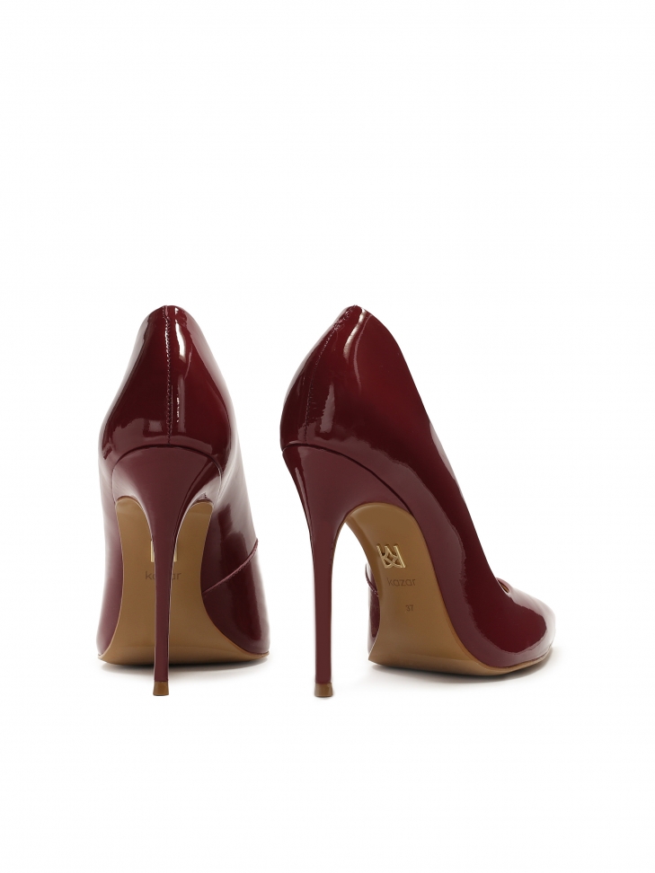 Maroon pumps met ruches NEW BELLA
