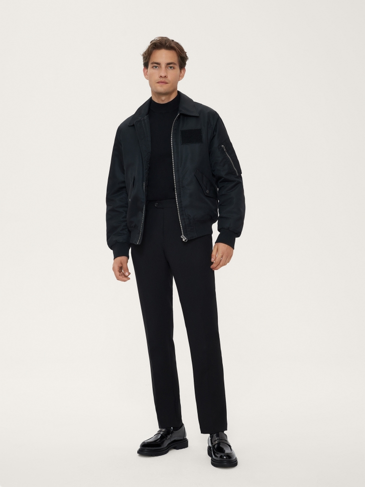 Zwarte herenschoenen met dikke zool FINTON