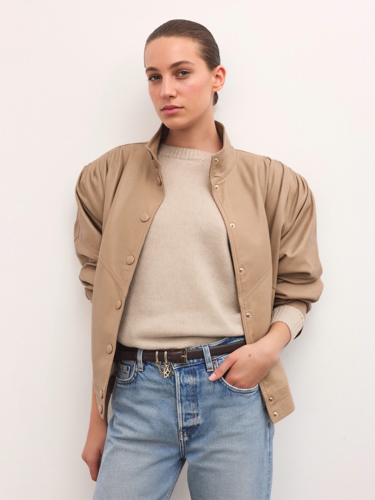 Bruine riem versierd met ketting CARROLL