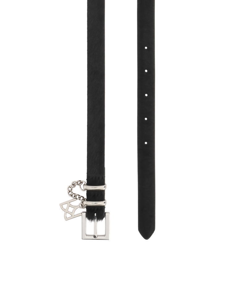 Zwarte riem met natuurlijke haren CARROLL