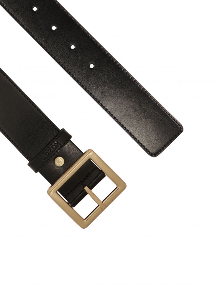 Universele zwarte leren riem COLLETE